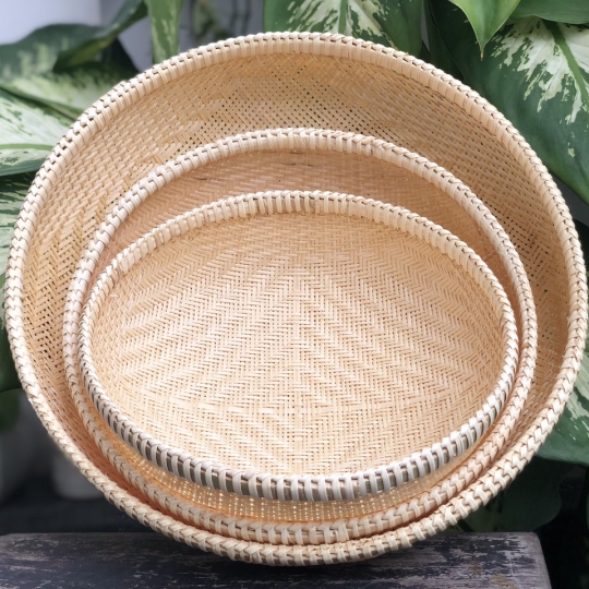 Rổ tre đan thủ công
