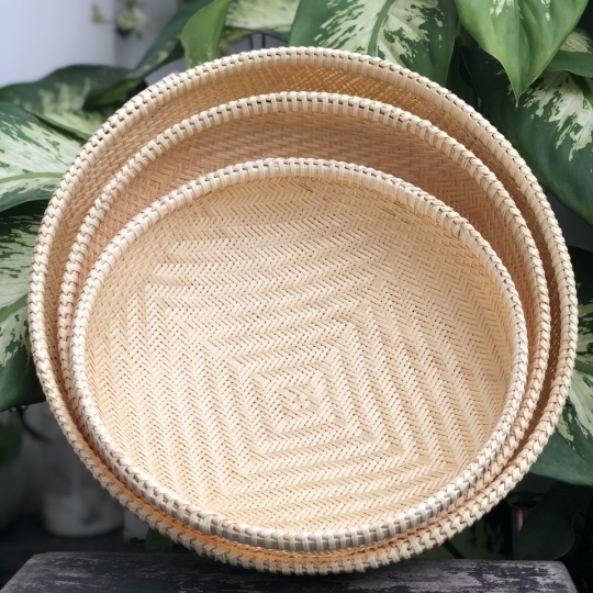 Rổ tre đan thủ công